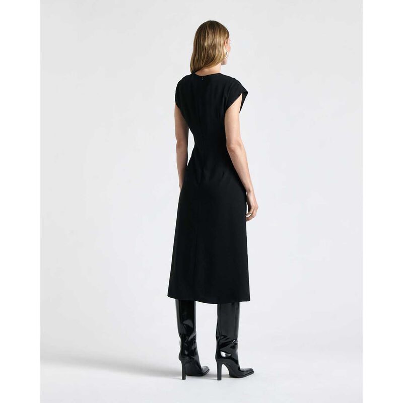 Cue Crew Neck Ruched Midi Dress image number 1